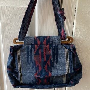 Vintage Denim Patterned Women's Bag